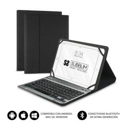 Funda con Teclado Subblim Keytab Pro Bluetooth para Tablets de 10.1'-10.8'/ Negra