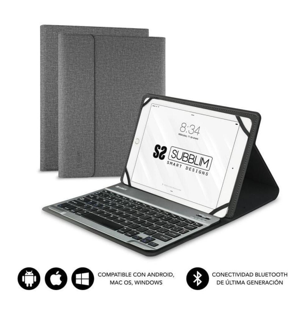 Funda con Teclado Subblim Keytab Pro Bluetooth para Tablets de 10.1'-10.8'/ Gris