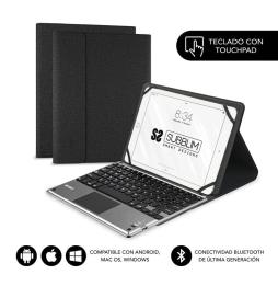 Funda con Teclado Subblim Keytab Pro Bluetooth Touchpad para Tablets de 10.1'-10.8'/ Negra