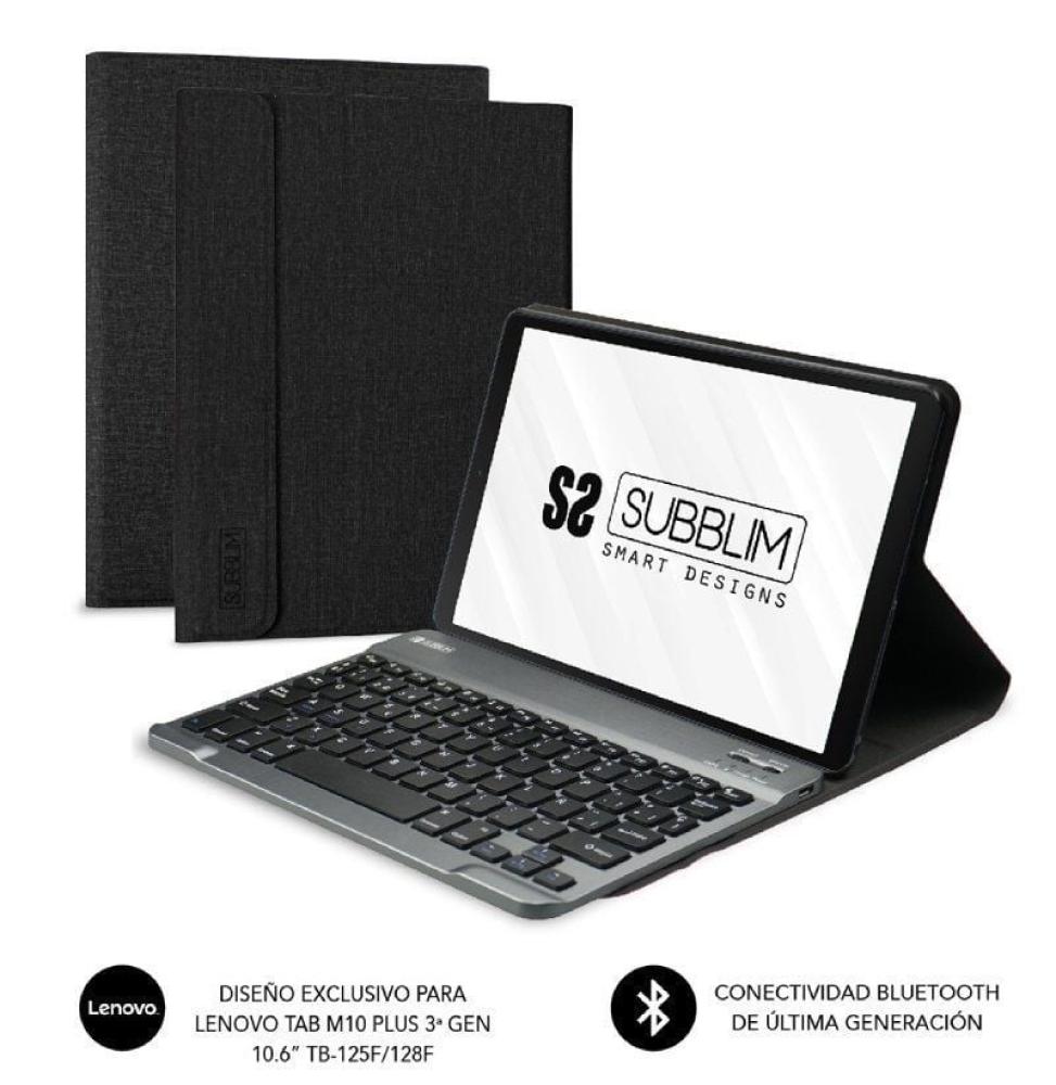 Funda con Teclado Subblim KeyTab Pro BT para Tablet Lenovo Tab M10 Plus de 10.6' 3a Gen/ Negra