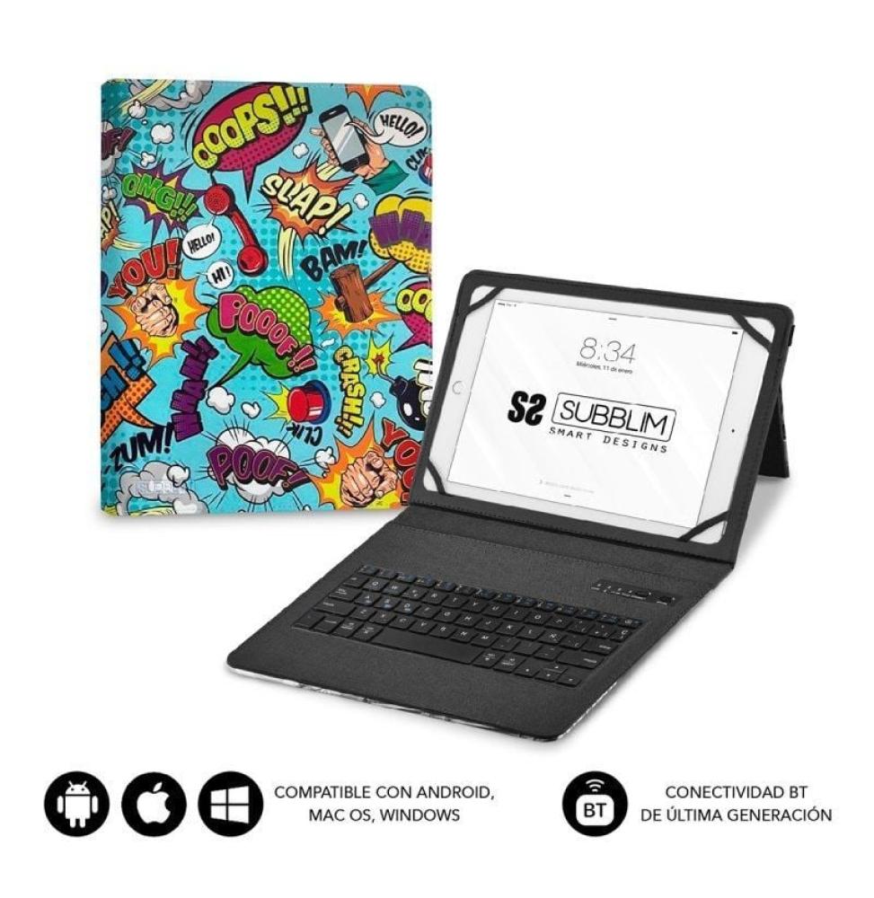 Funda con Teclado Subblim Keytab Pro Bluetooth para Tablets de 9'-11'/ Comic