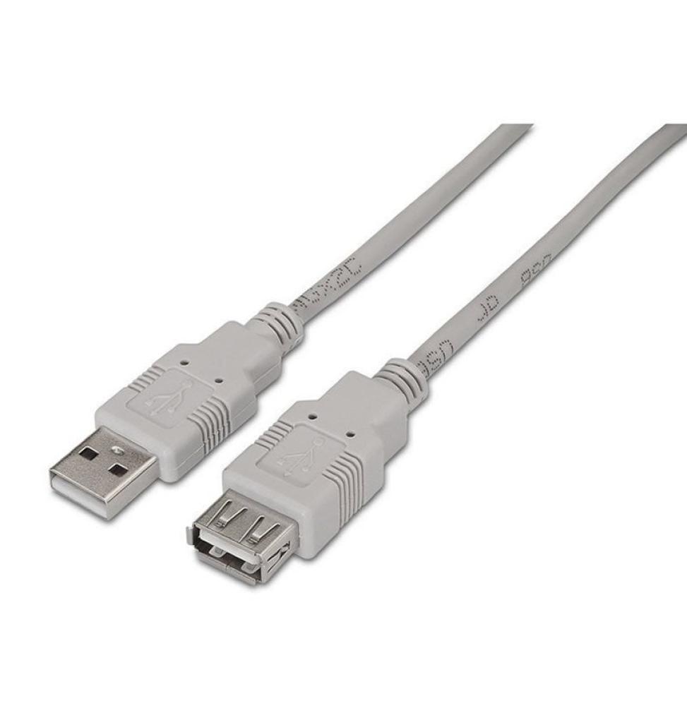 Cable Alargador USB 2.0 Aisens A101-0013/ USB Macho - USB Hembra/ Hasta 2.5W/ 60Mbps/ 1.8m/ Beige