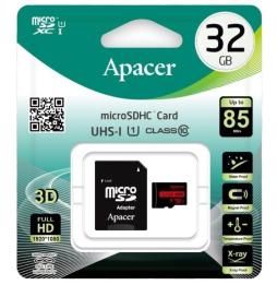 Tarjeta de Memoria Apacer 32GB microSD HC UHS 1 con Adaptador/ Clase 10/ 85MBs