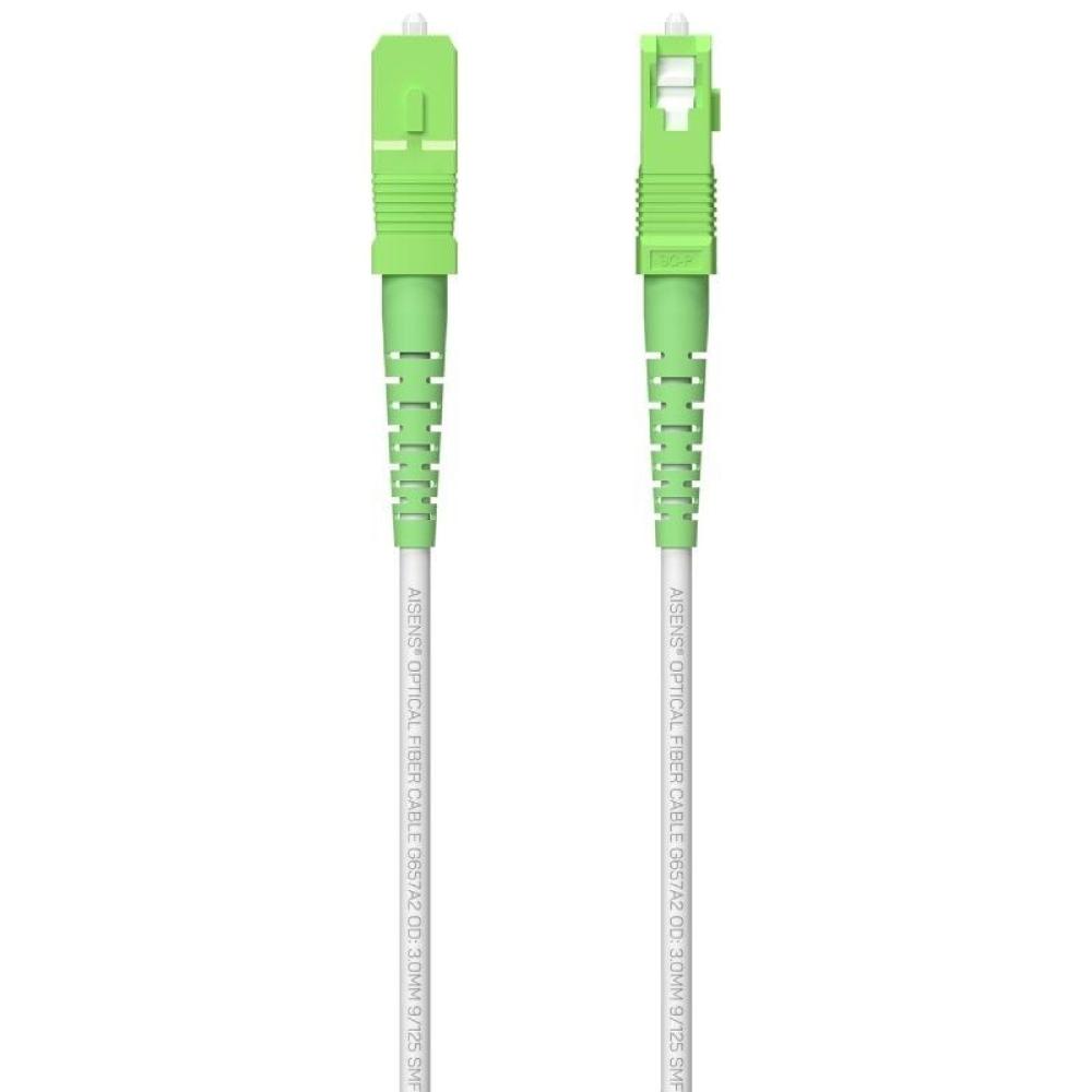 Cable de Fibra Óptica G657A2 3.0 9/125 SMF Aisens A152-0616/ LSZH/ 80m/ Blanco