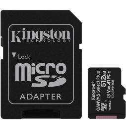 Tarjeta de Memoria Kingston CANVAS Select Plus 512GB microSD XC con Adaptador/ Clase 10/ 100MBs