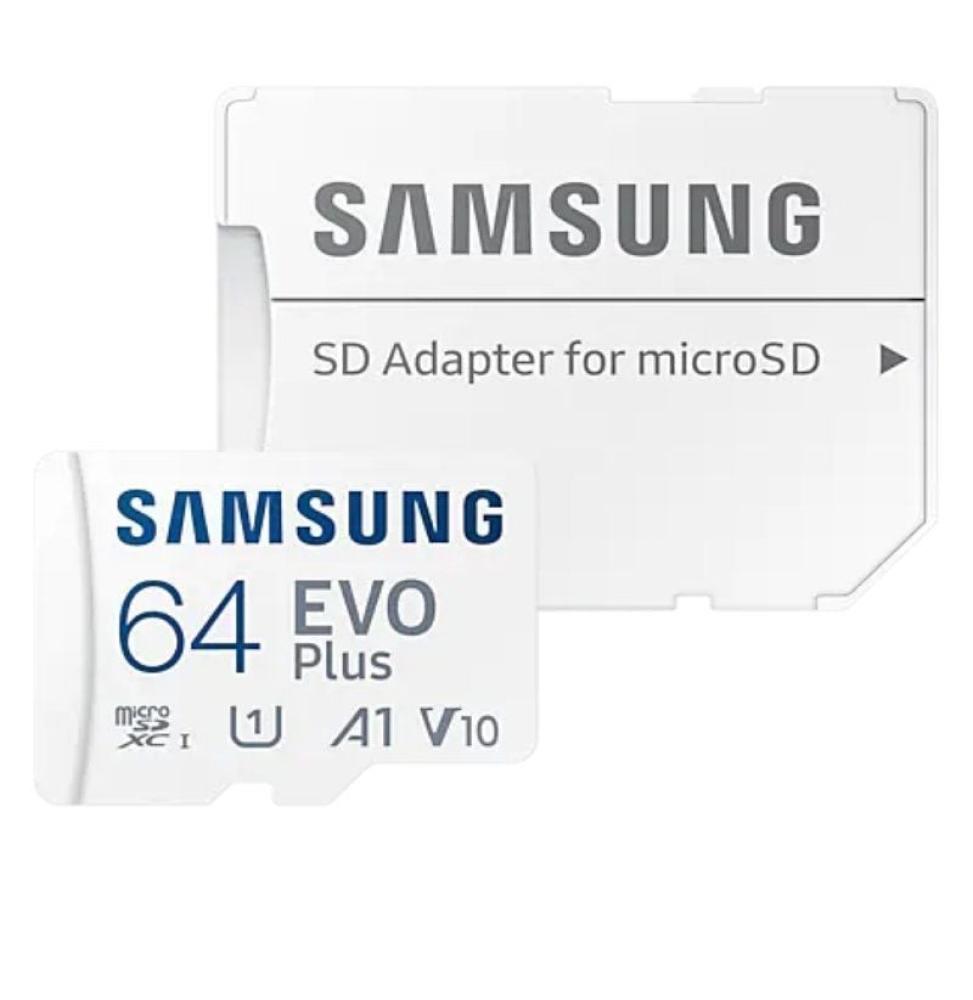 Tarjeta de Memoria Samsung EVO Plus 2021 64GB microSD XC con Adaptador/ Clase 10/ 130MBs