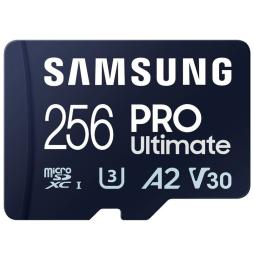 Tarjeta de Memoria Samsung Pro Ultimate 256GB microSD XC con Adaptador/ Clase 10/ 200MBs