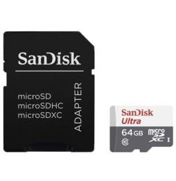 Tarjeta de Memoria SanDisk Ultra 64GB microSD XC con Adaptador/ Clase 10/ 100MB/s