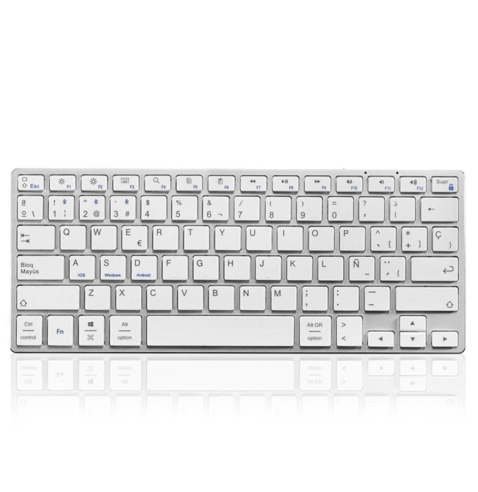 Teclado Compacto Inalámbrico por Bluetooth Subblim Advance Compact/ Plata