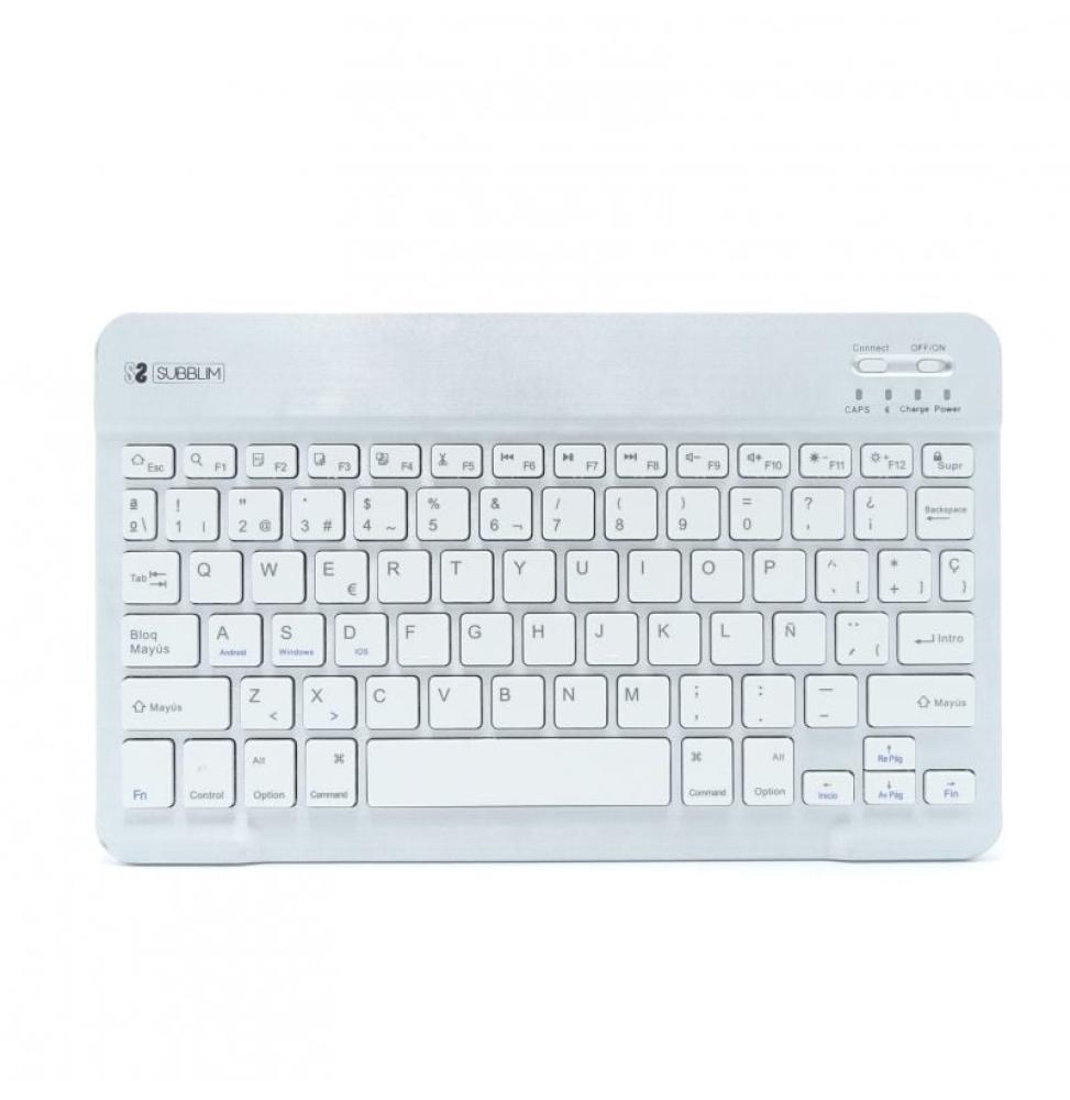 Teclado Compacto Inalámbrico por Bluetooth Subblim Smart/ Plata