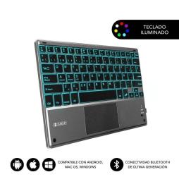 Teclado Compacto Inalámbrico por Bluetooth Subblim Touchpad Smart Blacklit/ Gris