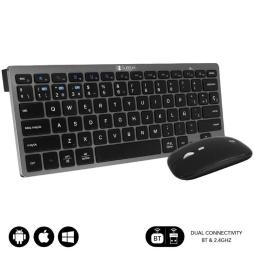 Teclado y Ratón Inalámbrico Subblim OCO020 Combo Multidispositivo Compacto/ Gris