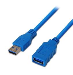 Cable Alargador USB 3.0 Aisens A105-0045/ USB Macho - USB Hembra/ Hasta 9W/ 625Mbps/ 1m / Azul