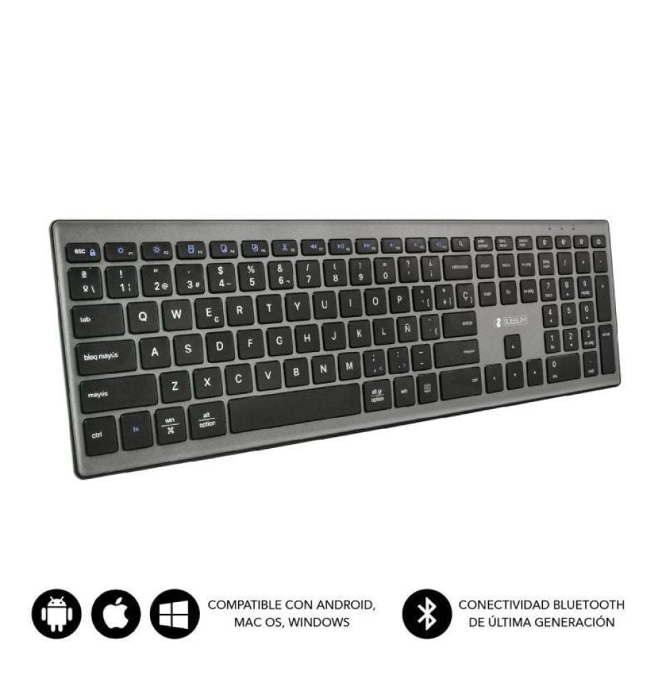 Teclado Inalámbrico por Bluetooth Subblim 2PUE201 Pure Extended/ Gris