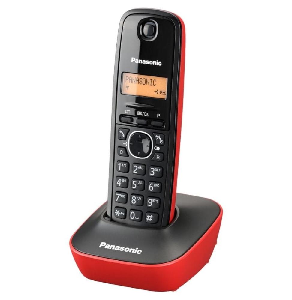 Teléfono Inalámbrico Panasonic KX-TG1611/ Negro y Rojo