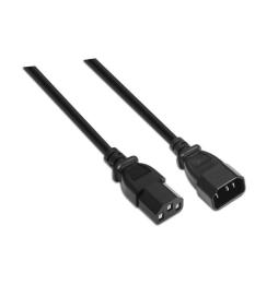 Cable Alargador de Alimentación CPU Aisens A132-0171/ IEC C13 Hembra - IEC C14 Macho/ Hasta 1500W/ 1.5m/ Negro