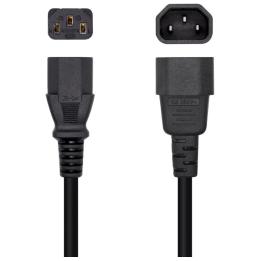 Cable Alimentación Aisens A132-0466/ C13 Hembra - C14 Macho/ Hasta 1500W/ 3m/ Negro