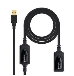 Cable Alargador USB 2.0 Nanocable 10.01.0213/ USB Macho - USB Hembra/ 15m/ Negro