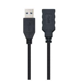 Cable Alargador USB 3.0 Nanocable 10.01.0902-BK/ USB Macho - USB Hembra/ 2m/ Negro