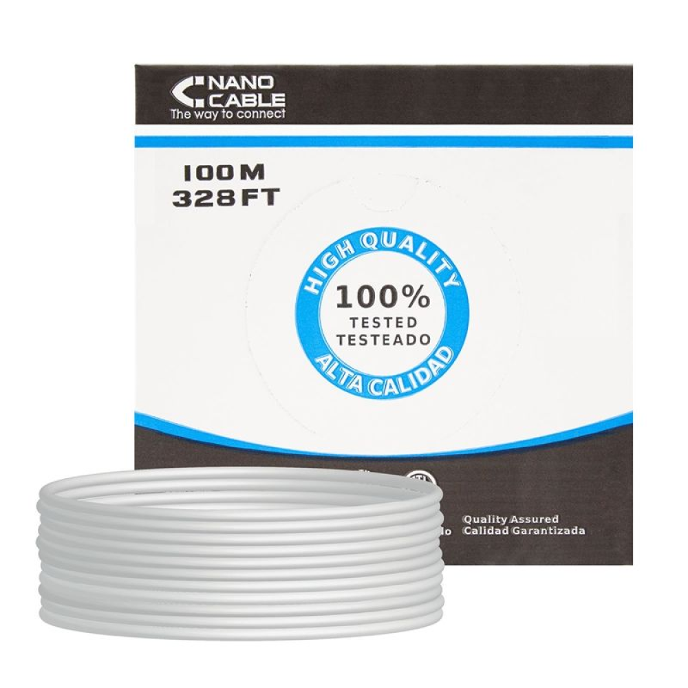 Bobina de Cable RJ45 UTP Nanocable 10.20.0502 Cat.6/ 100m/ Gris