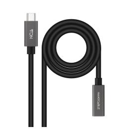 Cable Alargador USB 3.2 Nanocable 10.01.4401/ USB Tipo-C Macho - USB Tipo-C Hembra/ 1m/ Negro