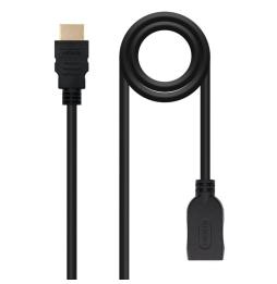 Cable Alargador HDMI Nanocable 10.15.1011/ HDMI Macho - HDMI Hembra/ 1m/ Negro