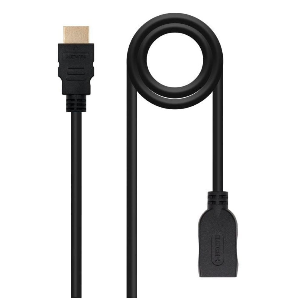 Cable Alargador HDMI Nanocable 10.15.1011/ HDMI Macho - HDMI Hembra/ 1m/ Negro