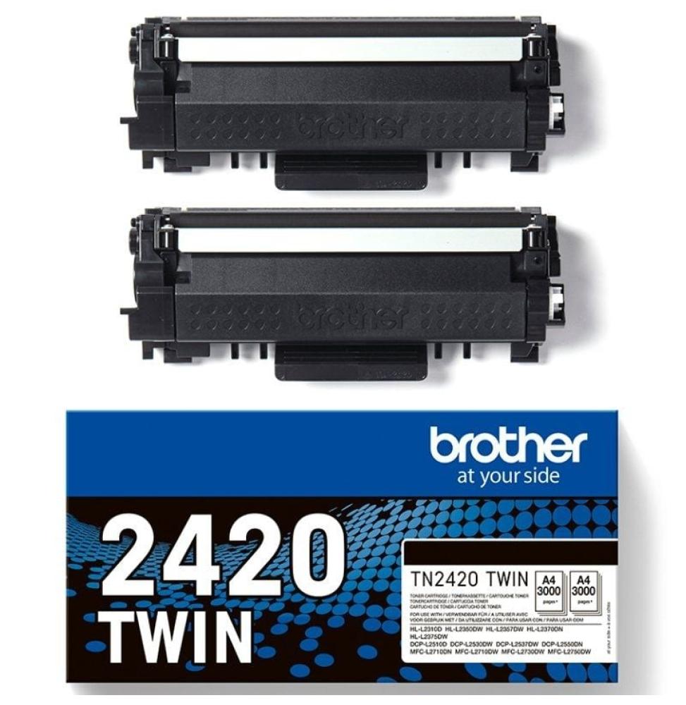 Tóner Original Brother TN2420TWIN Multipack XL Alta Capacidad/ 2x Negro