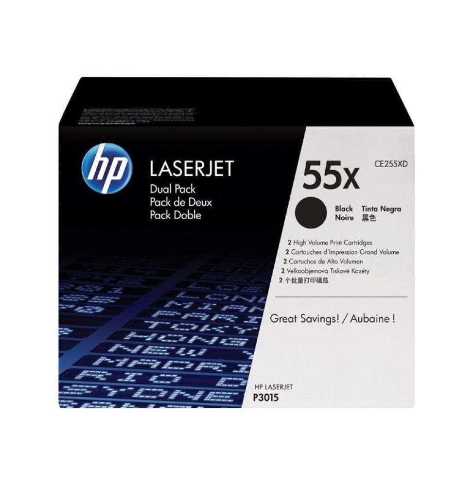 Tóner Original HP nº55X XL Alta Capacidad Multipack/ 2x Negro