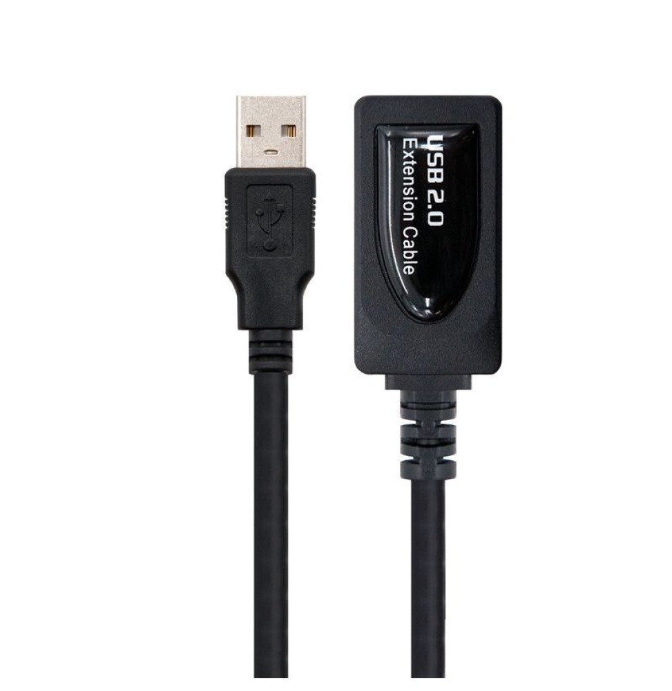 Cable Alargador USB 2.0 Nanocable 10.01.0211/ USB Macho - USB Hembra/ 5m/ Negro