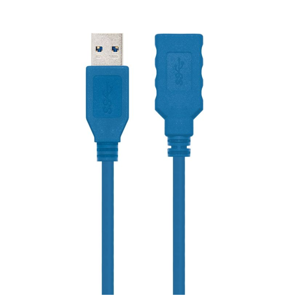 Cable Alargador USB 3.0 Nanocable 10.01.0902-BL/ USB Macho - USB Hembra/ 2m/ Azul