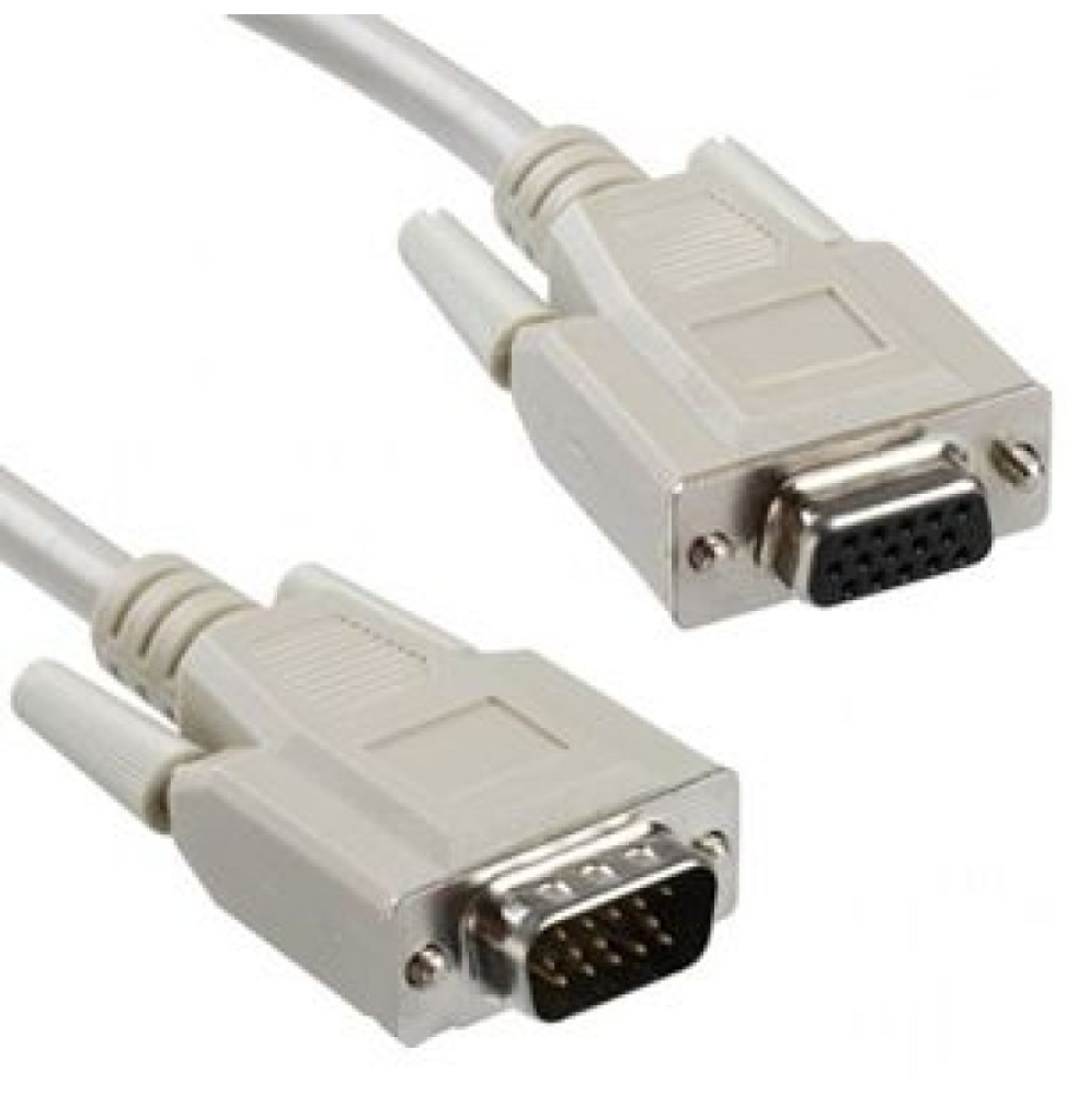 Cable Alargador VGA Nanocable 10.15.0202/ D-SUB Macho - HD SUB Hembra/ 1.8m/ Beige