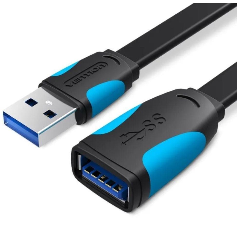 Cable Alargador USB 3.0 Vention VAS-A13-B100/ USB Macho - USB Hembra/ 5Gbps/ 1m/ Negro y Azul