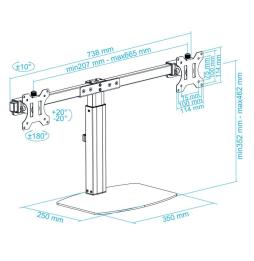 Soporte para 2 Monitores TooQ DB1727TN-B/ hasta 6kg