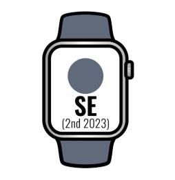 Apple Watch SE 2 Gen 2023/ GPS/ Cellular/ 44mm/ Caja de Aluminio Plata/ Correa Deportiva Azul Tempestad M/L