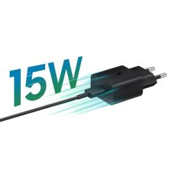 Cargador de Pared Samsung EP-T1510XBEGEU/ 1xUSB Tipo-C + Cable USB Tipo-C/ 15W