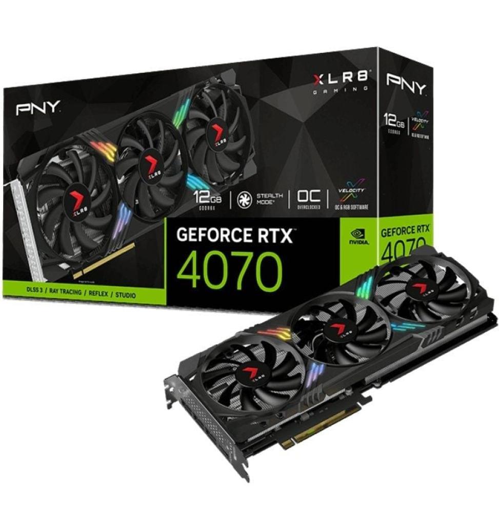 Tarjeta Gráfica PNY GeForce RTX 4070 XLR8 Gaming VERTO Overclocked Triple Fan/ 12GB GDDR6X