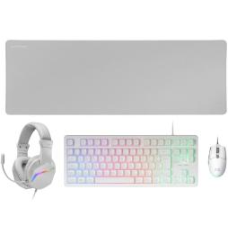 Pack Gaming Mars Gaming MCP-RGB3W/ Teclado RGB + Ratón Óptico + Alfombrilla XXL + Auriculares