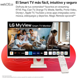 Smart Monitor LG MyView 27SR50F-W 27'/ Full HD/ Smart TV/ Multimedia/ Blanco