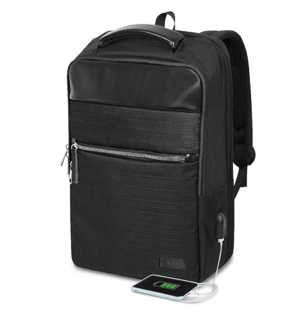 Mochila Subblim Business V2 AP Backpack para Portátiles hasta 15.6'/ Puerto USB/ Negra