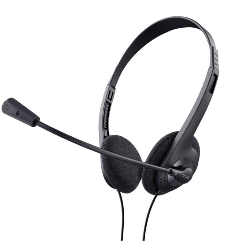 Auriculares Trust Chat Headset 24659/ con Micrófono/ Jack 3.5/ Negros