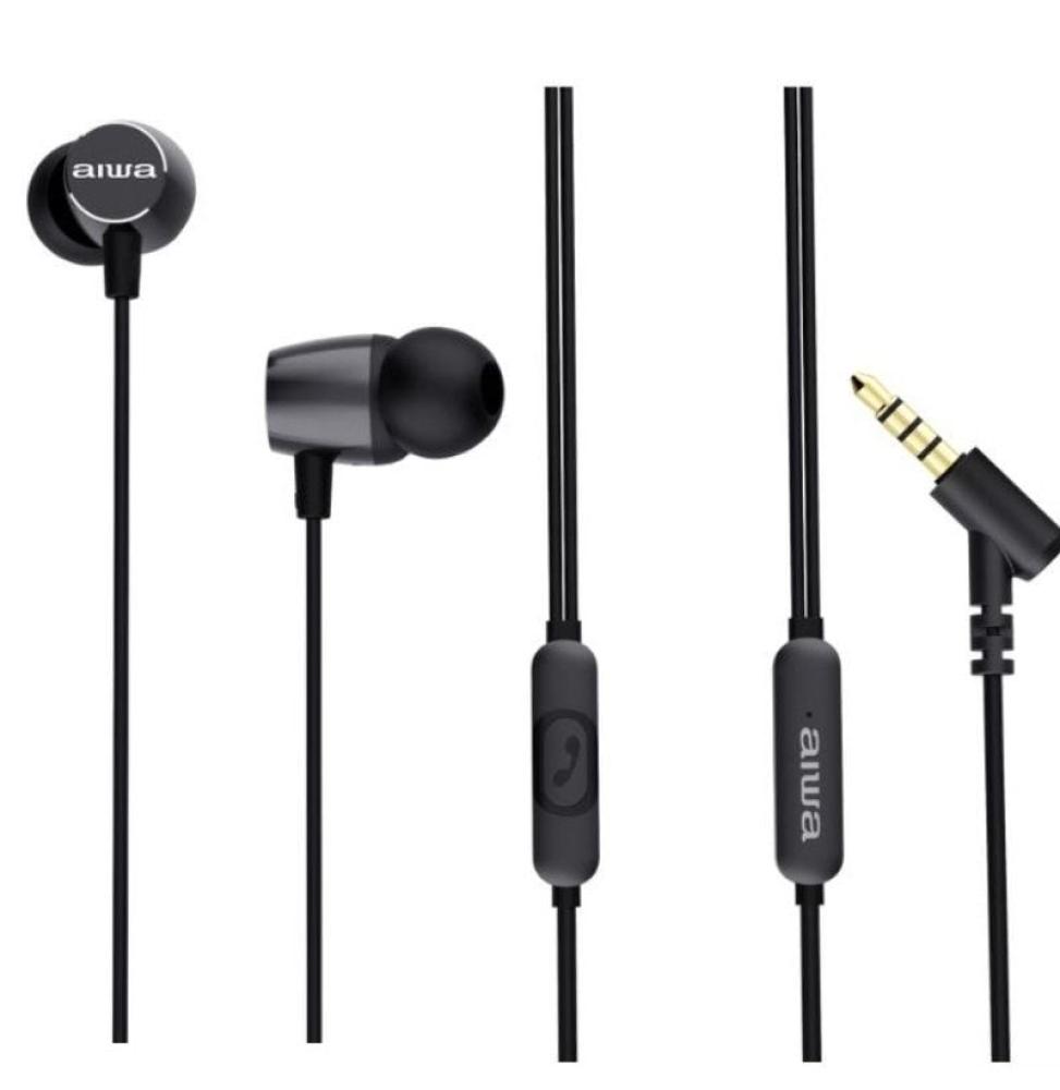 Auriculares Intrauditivos Aiwa ESTM-30BK/ con Micrófono/ Jack 3.5/ Negro