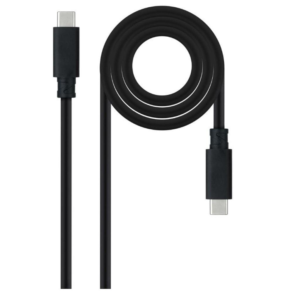 Cable USB 3.2 Nanocable 10.01.4103/ USB Tipo-C Macho - USB Tipo-C Macho/ Hasta 100W/ 20Gbps/ 3m/ Negro