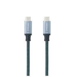 Cable USB 3.2 Nanocable 10.01.4103-COMB/ USB Tipo-C Macho - USB Tipo-C Macho/ Hasta 100W/ 20Gbps/ 3m/ Gris y Negro