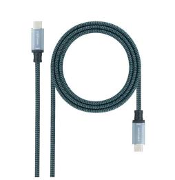 Cable USB 3.2 Nanocable 10.01.4103-COMB/ USB Tipo-C Macho - USB Tipo-C Macho/ Hasta 100W/ 20Gbps/ 3m/ Gris y Negro