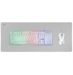 Pack Gaming Mars Gaming MCPX/ Teclado H-MECH  + Ratón Óptico + Alfombrilla/ Blanco