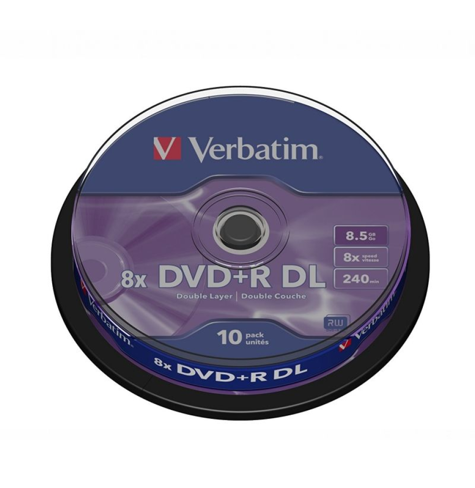 DVD+R Doble Capa Verbatim Advanced AZO 8X/ Tarrina-10uds