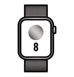 Apple Watch Series 8/ GPS/ Cellular/ 41mm/ Caja de Acero Inoxidable Grafito/ Correa Milanese Loop Grafito