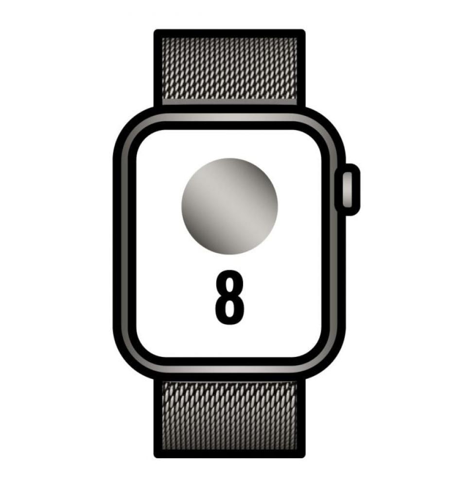 Apple Watch Series 8/ GPS/ Cellular/ 41mm/ Caja de Acero Inoxidable Grafito/ Correa Milanese Loop Grafito