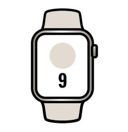 Apple Watch Series 9/ GPS/ 41mm/ Caja de Aluminio Blanco Estrella/ Correa Deportiva Blanco Estrella M/L